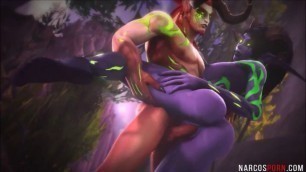 Sexy ass elf and other 3D heroes get hammered nicely
