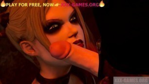 Harley Quin sucks cock, xxx videogame