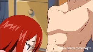 Fairy Tail XXX Parody Erza Gives Dream Blowjob redhead Cumshots and Hentai