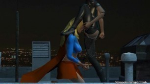 Katwoman and Sooper Girl Hardcore Lesbian Fuck on Rooftop Prt 1