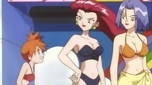 Pokemon (S01E18) - James inflatable breasts + Misty in bikini