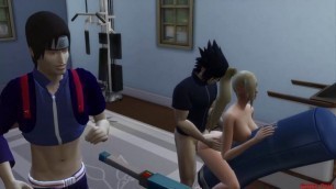 Ino y Sasuke Marido Engañado en Ejercicios Sexual Esposa Follada al frente de su Marido Cornudo Naruto Hentai Netorare