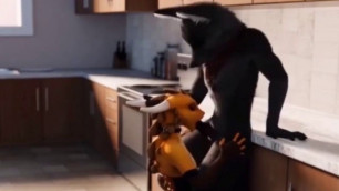 Furry Kitchen Wolf Blowjob Animation