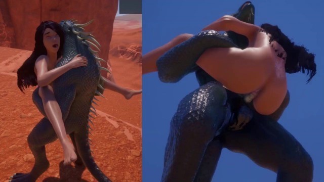 Furry Porn Animation - Lizard Fucks Woman - Wild Life