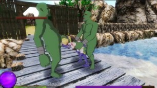 3d hentai game ryona Elf Knight Giselle blonde teen girl in sex with monsters