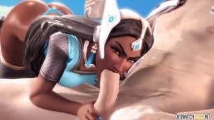 Sexy Overwatch heroes give blowjobs and fuck hard
