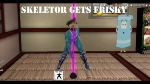 Skeletor Gets Frisky: Second Life Pole Dance