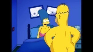 Marge big tits and Homer Simpson big dick. Cartoon video