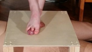 Domina bare feet cock stomping & footjob w huge cumshot pt2