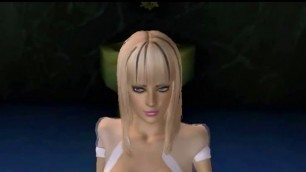 Sexy 3D cartoon blonde babe plays with her pussy