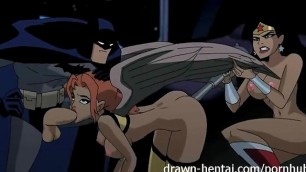 Justice League Hentai - Two chicks for Batman dick