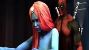 Blue 3d Cartoon Babe Getting Fucked By Deadpool
