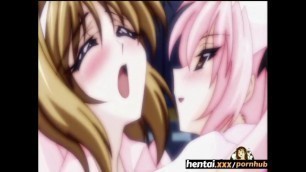 Young Ladies share a stud's Big Cock - Hentai.xxx