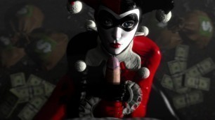 (Classic Harley Quinn) jerking off a cock