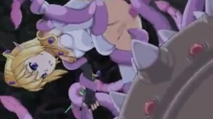 Cute hentai Elf Princess caught and tentacles monster drilled