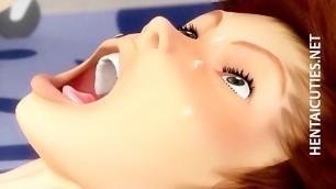 Redhead 3D hentai hoe gives oral sex