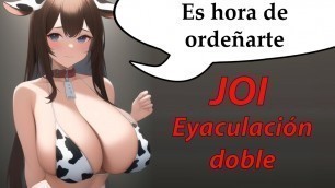 Spanish JOI hentai, cum 2 times. Es hora de ordenarte.
