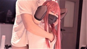 Hentai Cosplayer chest massage from behind, Chainsaw Man Makima Nurse, Japanese Anime Cosplay part.7