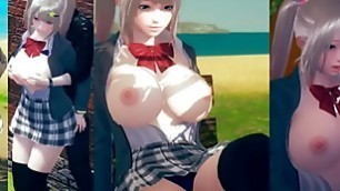 [Personality positive and bright] AI 〇 woman play erotic video (blonde huge breasts JK edition with etch) real 3DCG erotic game [hentai game]
