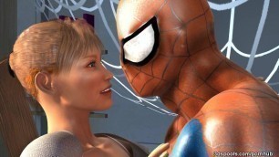 Mary J's tight juicy teen pussy gets drilled by spidey's cock