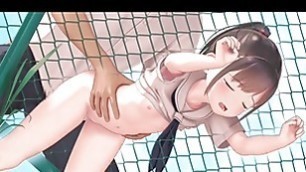 Hentai girl paradise fence half-naked difference