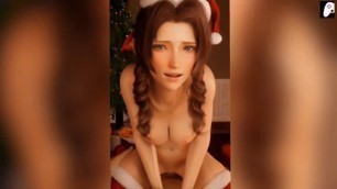 (4K) Aerith gets hot and fuck riding hard dick to her firm ass to get cum inside | Hentai 3D