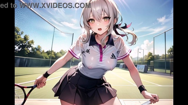 Sexy Young Anime Teens Playing Tennis With Transparent Cloth (with pussy masturbation ASMR sound!) Uncensored Hentai