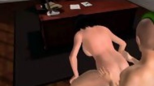 A Sexy 3d Cartoon Brunette Babe Takes A Big Hard Cock