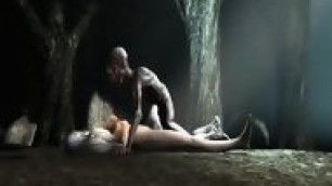 3D Cartoon Babe Fucked In The Woods By Gollum