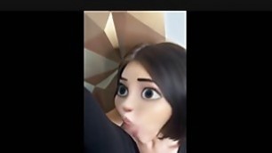 dude snap-fucking a girl with cartoon face filter deepthroat facial milf massage