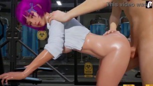 (4K) Fallen Doll | Sexy horny girl with wet pussy gets wet by putting a long cock inside her ass and gets cummed | 3D Hentai Gam