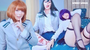 Hentai Game: Three sexy classmates from UAAcademy try seduce you to fuck their pretty holes